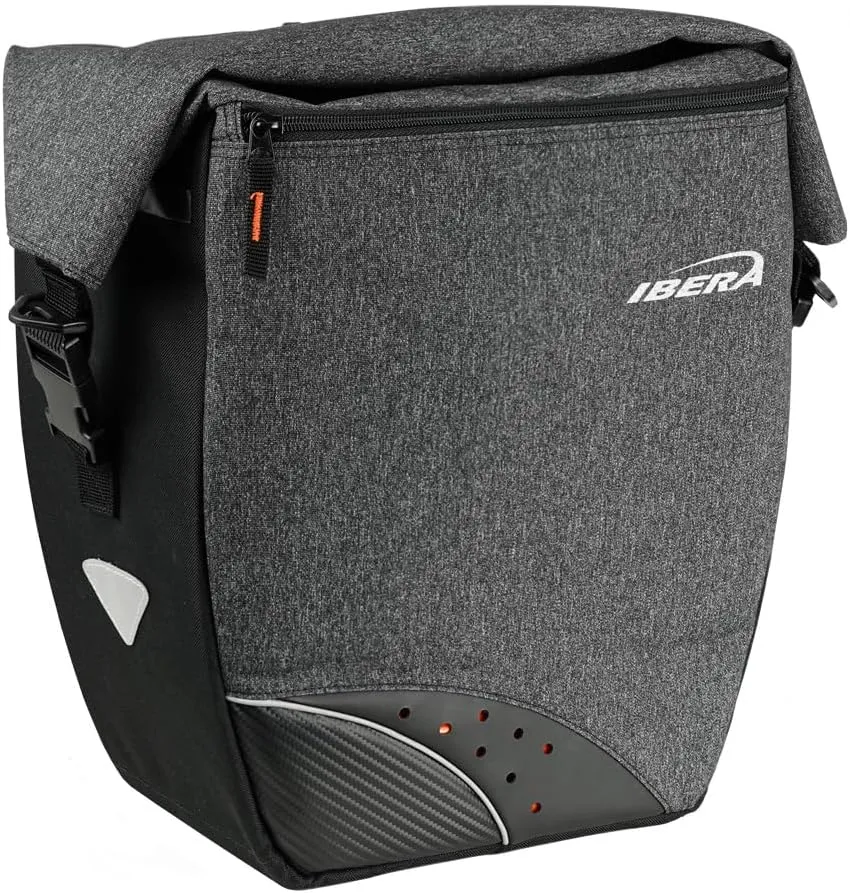 Ibera G-2 PakRak Pro Panniers - Bike Bags with Quick-Release System - Spacious Storage and Reflective Details - Set of 2