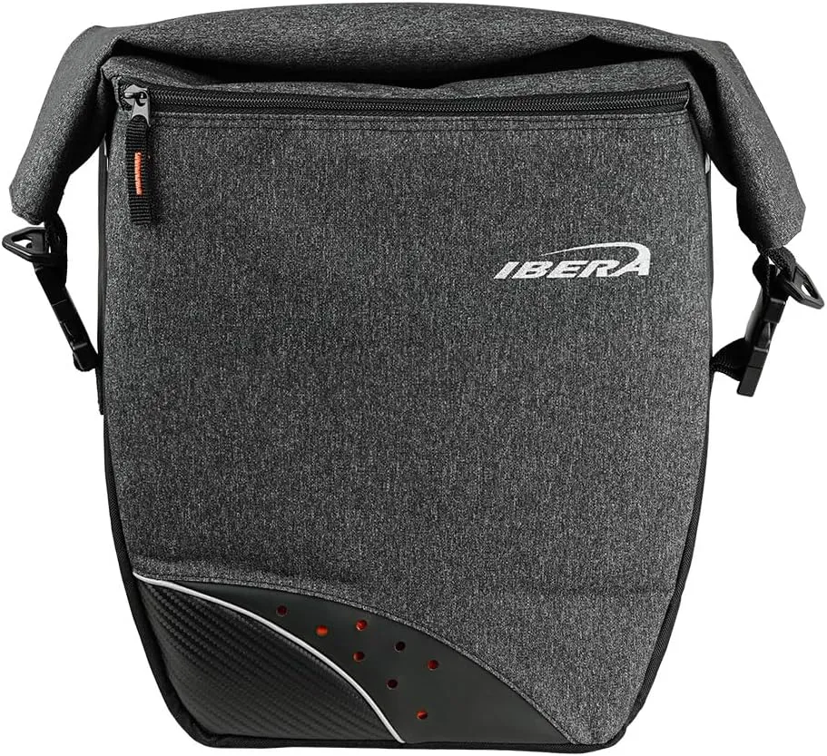 Ibera G-2 PakRak Pro Panniers - Bike Bags with Quick-Release System - Spacious Storage and Reflective Details - Set of 2