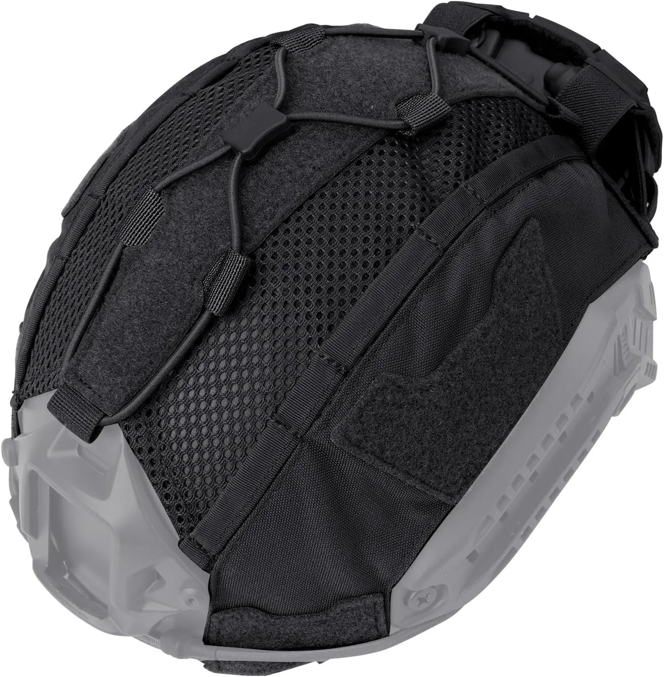 IDOGEAR Tactical Helmet Cover with Battery Rear Pouch for Fast Helmet Size M/L & L/XL Military Paintball Hunting Shooting Gear - 500D Nylon