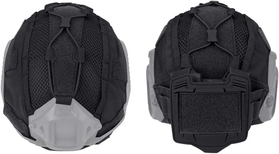IDOGEAR Tactical Helmet Cover with Battery Rear Pouch for Fast Helmet Size M/L & L/XL Military Paintball Hunting Shooting Gear - 500D Nylon