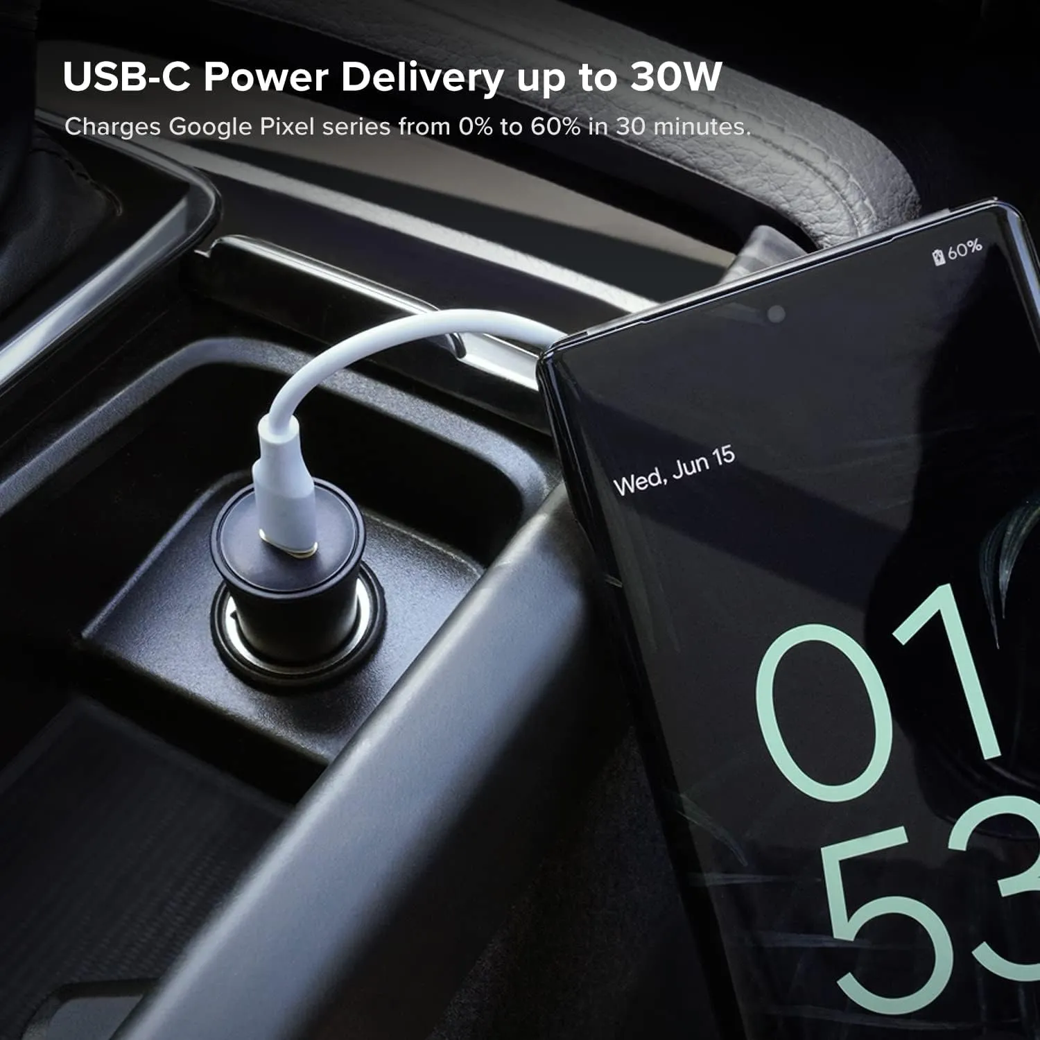 iOttie RapidVolt 30W Car Charger. Made for Google Type C High-Speed USB-C Phone Charger Power Adapter Compatible with Samsung & Apple Phones and Tablets