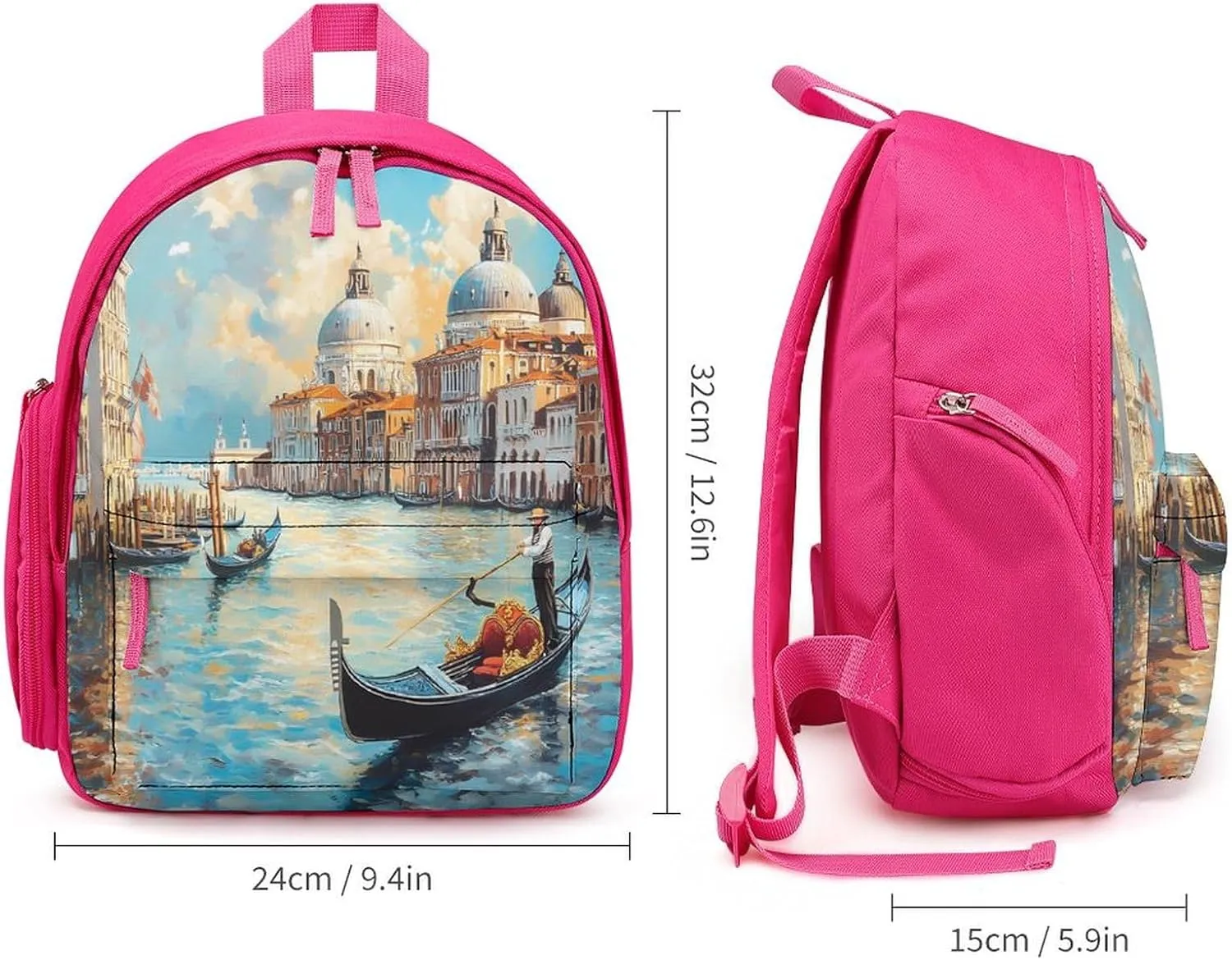 Italian Architecture Venice Funny Travel Backpack Lightweight Shoulder Bag Casual Daypack for Daily Business for Women Men