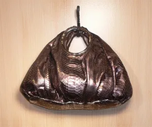 Jane August 57th Street Bag in Metallic Purple Python