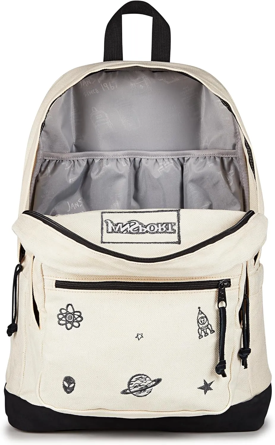 JanSport Right Pack Expressions Backpack – Main Compartment, 15-inch Padded Laptop Compartment, Side Water Bottle Pocket, Utility Pocket with Zippered Rain Flap, Aliencore Embroidery