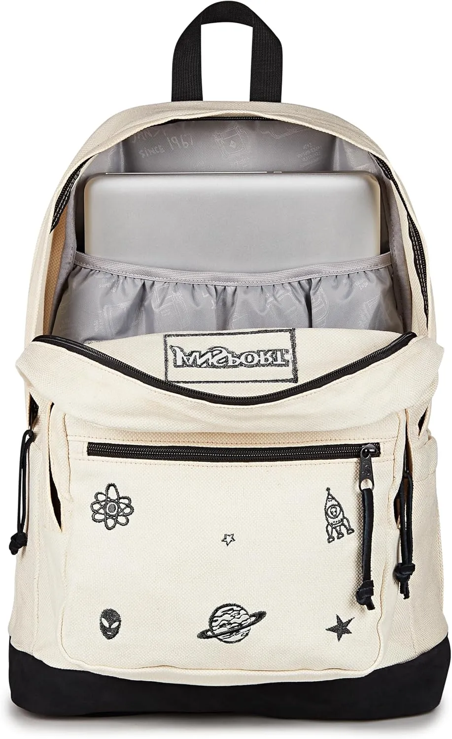 JanSport Right Pack Expressions Backpack – Main Compartment, 15-inch Padded Laptop Compartment, Side Water Bottle Pocket, Utility Pocket with Zippered Rain Flap, Aliencore Embroidery