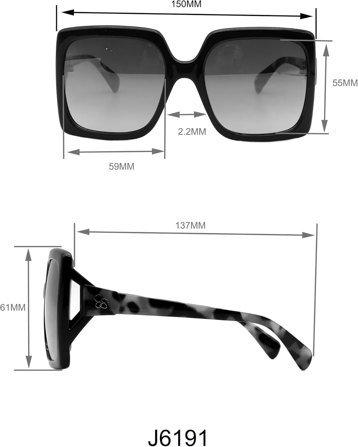 Jessica Simpson Women's J5839 Oversized Butterfly Sunglasses