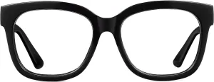 JIM HALO Oversized Blue Light Glasses for Women Square Chunky Bluelight Computer Glasses Reduce Eye Strain