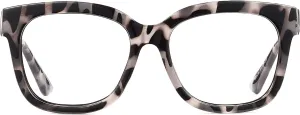 JIM HALO Oversized Blue Light Glasses for Women Square Chunky Bluelight Computer Glasses Reduce Eye Strain