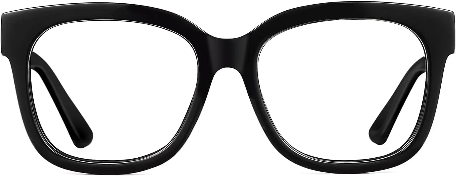JIM HALO Oversized Blue Light Glasses for Women Square Chunky Bluelight Computer Glasses Reduce Eye Strain