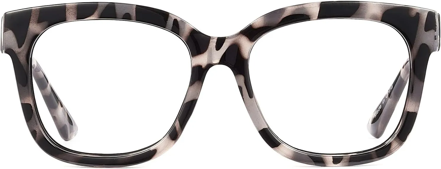 JIM HALO Oversized Blue Light Glasses for Women Square Chunky Bluelight Computer Glasses Reduce Eye Strain