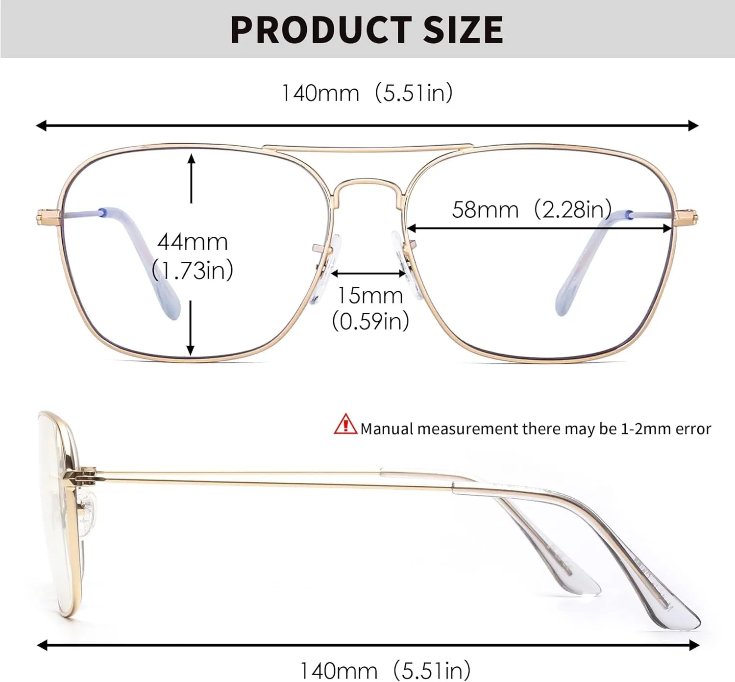 JM 2-Pack Aviator Reading Glasses Women Metal Frame Blue Light Blocking Computer Readers