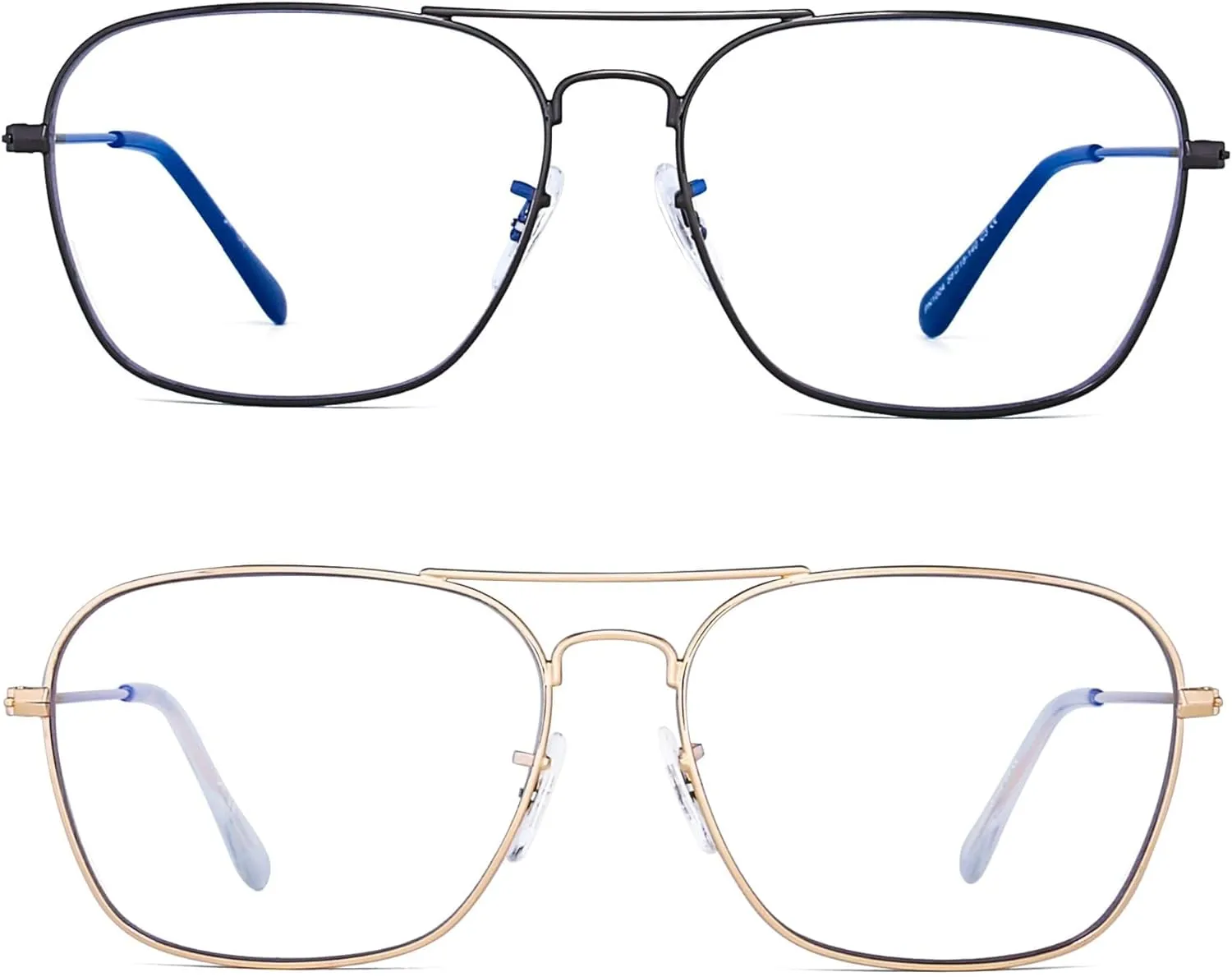 JM 2-Pack Aviator Reading Glasses Women Metal Frame Blue Light Blocking Computer Readers