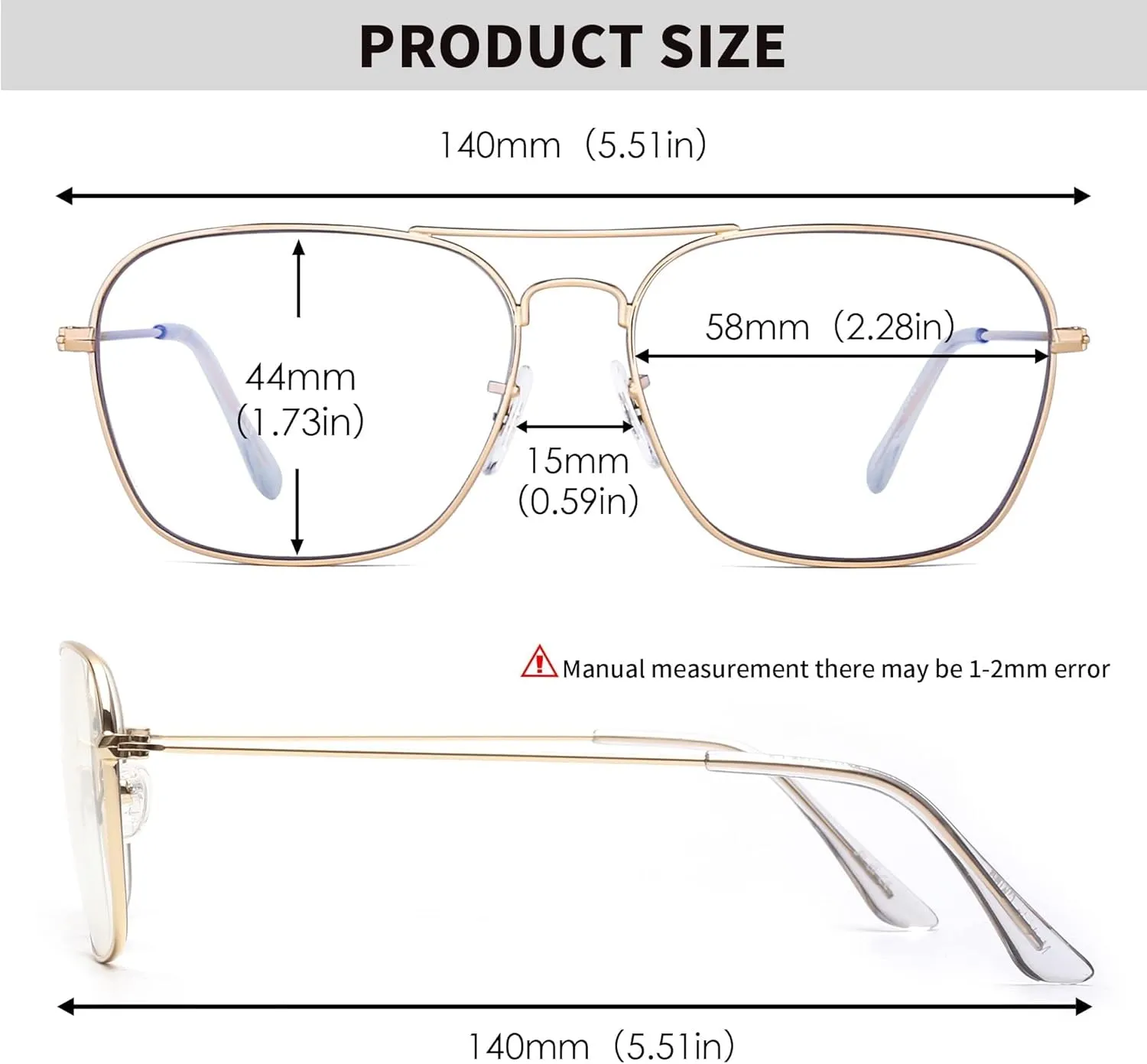JM 2-Pack Aviator Reading Glasses Women Metal Frame Blue Light Blocking Computer Readers