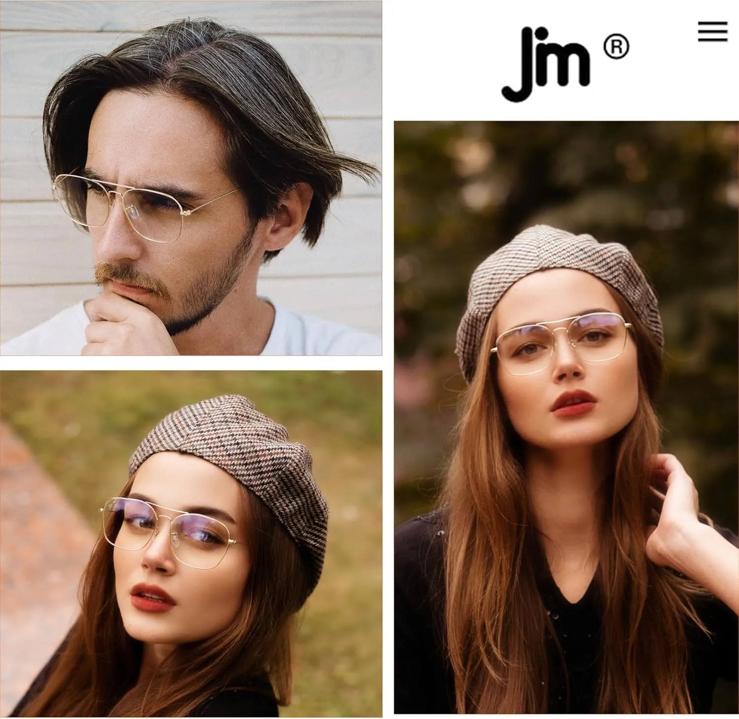 JM 2-Pack Aviator Reading Glasses Women Metal Frame Blue Light Blocking Computer Readers