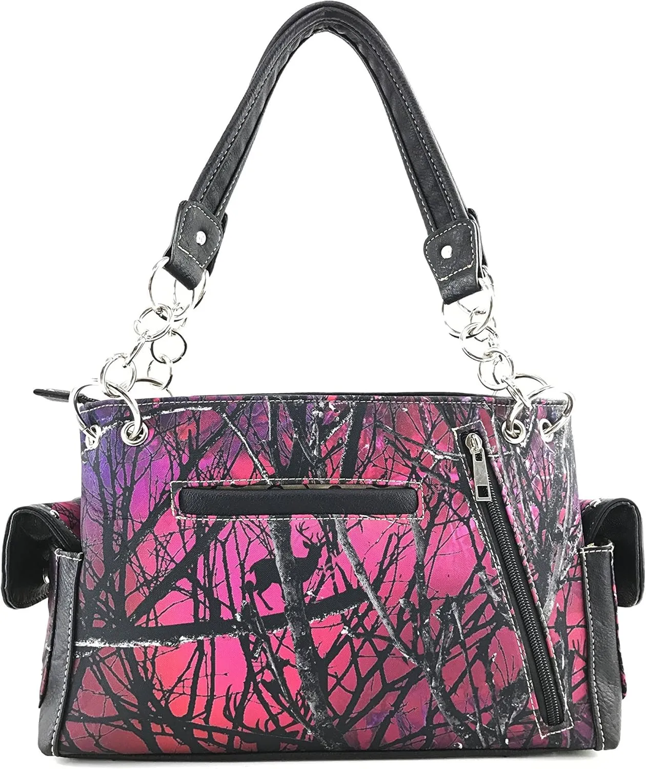 Justin West Camouflage Tree Branches Bling Rhinestone Cross Wings Buckle Crossbody Chain Messenger and Purse