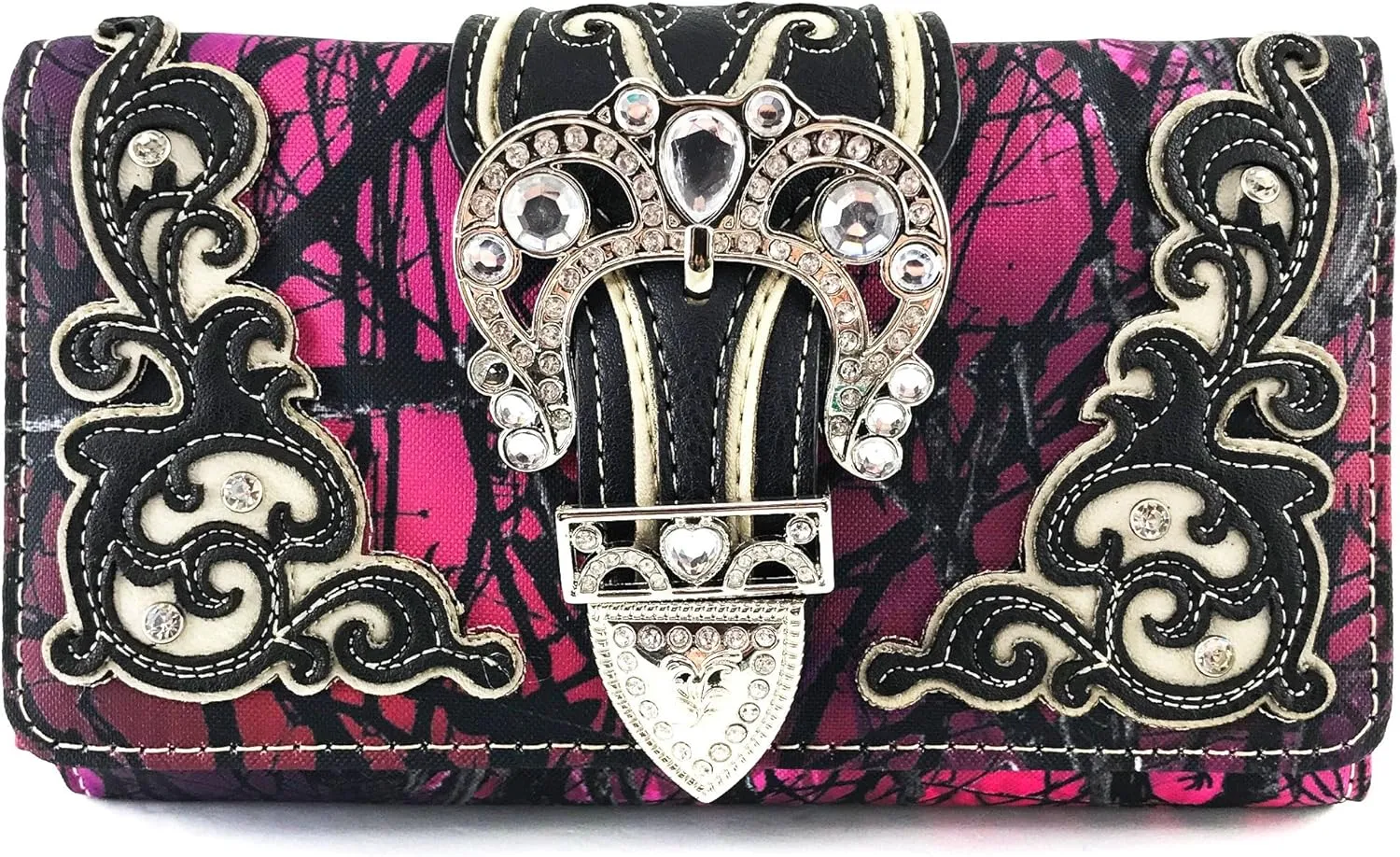 Justin West Camouflage Tree Branches Bling Rhinestone Cross Wings Handbag Purse Messenger Bags and Wallets