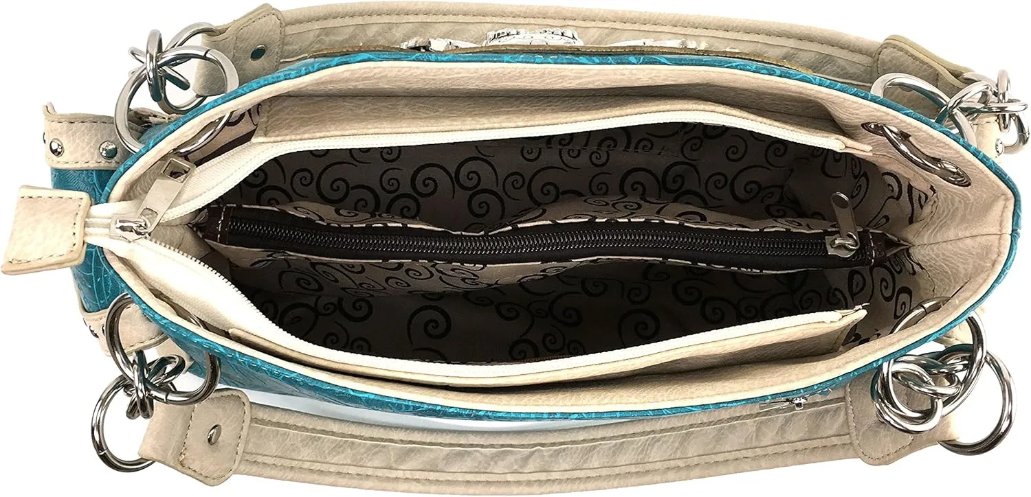 Justin West Camouflage Tree Branches Bling Rhinestone Cross Wings Handbag Purse Messenger Bags and Wallets
