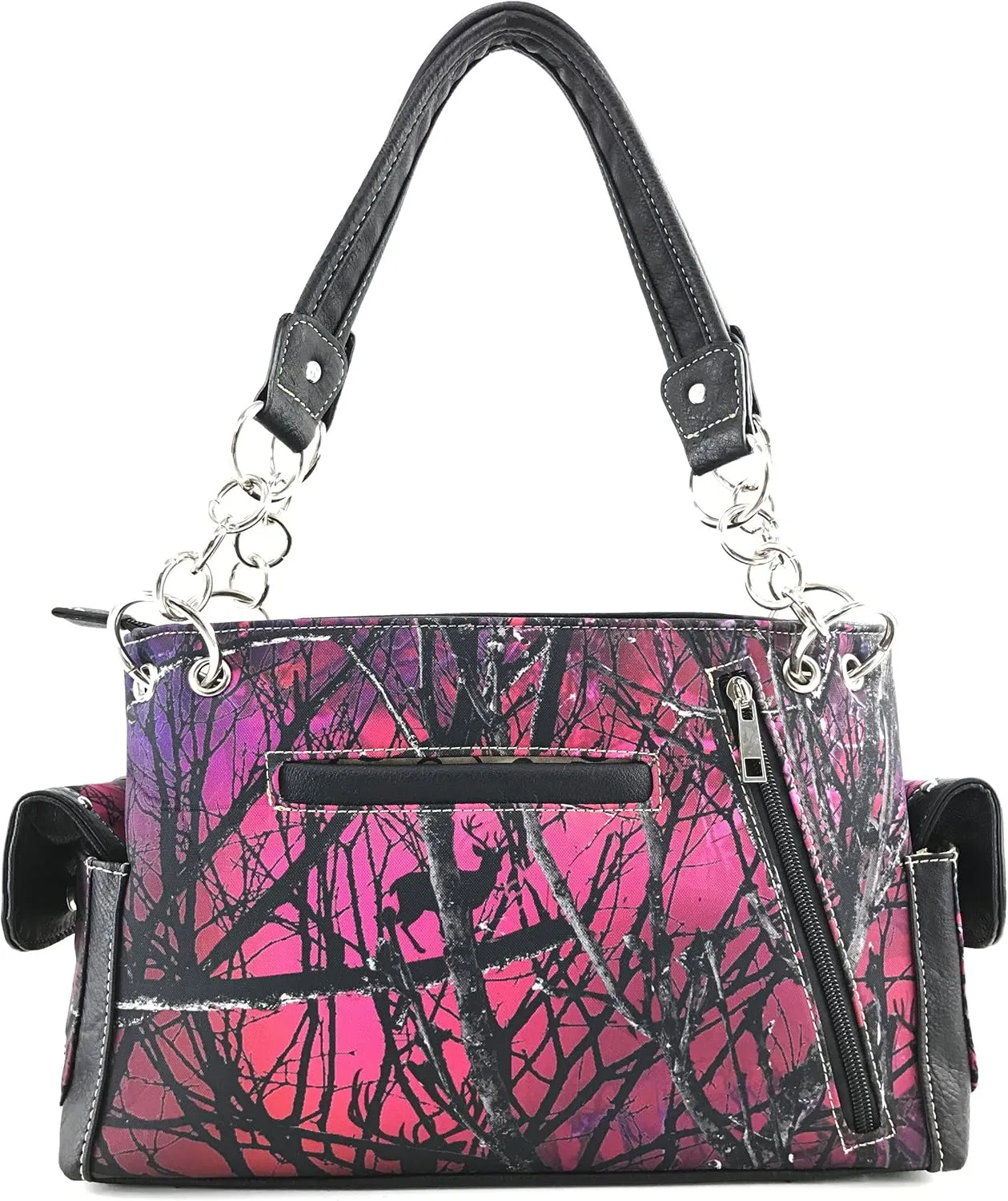 Justin West Camouflage Tree Branches Bling Rhinestone Cross Wings Handbag Purse Messenger Bags and Wallets