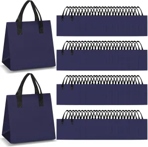 Kacctyen 150 Pcs Insulated Take Away Bags Bulk 9.5 x 9.5 x 6 in Thermal Insulation Food Coffee Milk Tea Hot Cold Seafood Cooler Pizza Delivery Bags for Restaurant Grocery(Navy Blue)