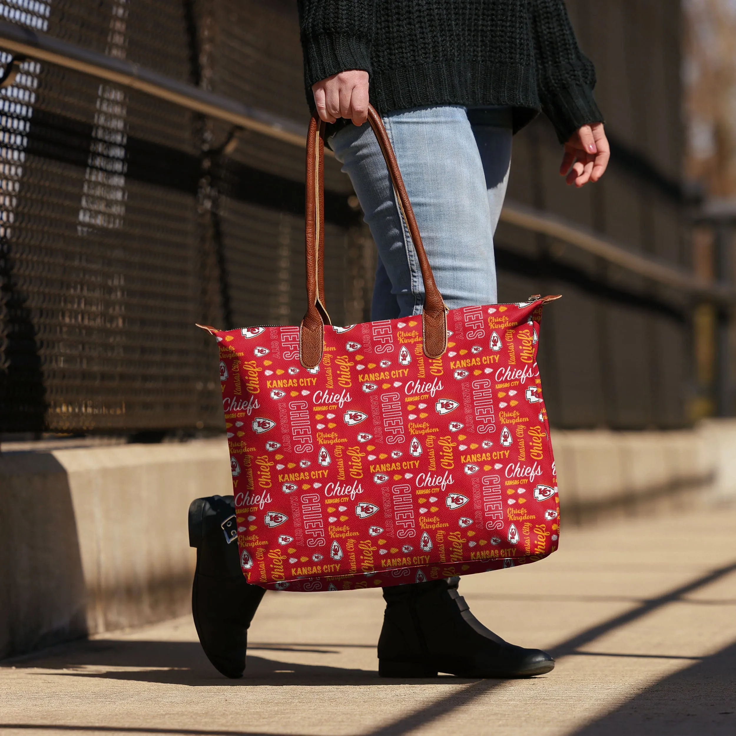 Kansas City Chiefs Spirited Style Printed Collection Tote Bag