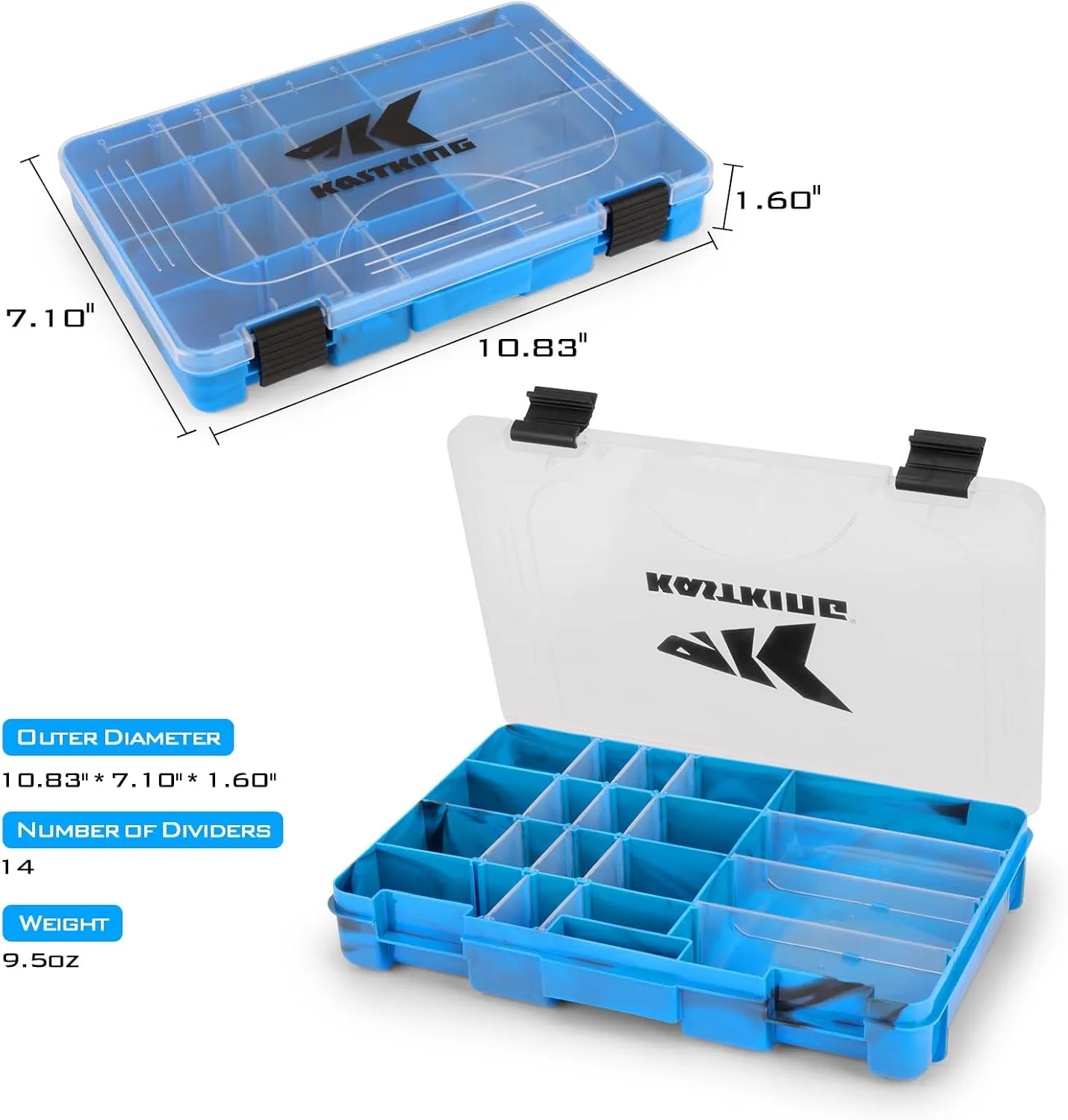 KastKing Bait Vault Camouflage Tackle Box, Plastic Tackle Trays, Fishing Tackle Box Storage Organizer with Removable Dividers, 2 Packs /4 Packs Lure Boxes Terminal Tackle Storage