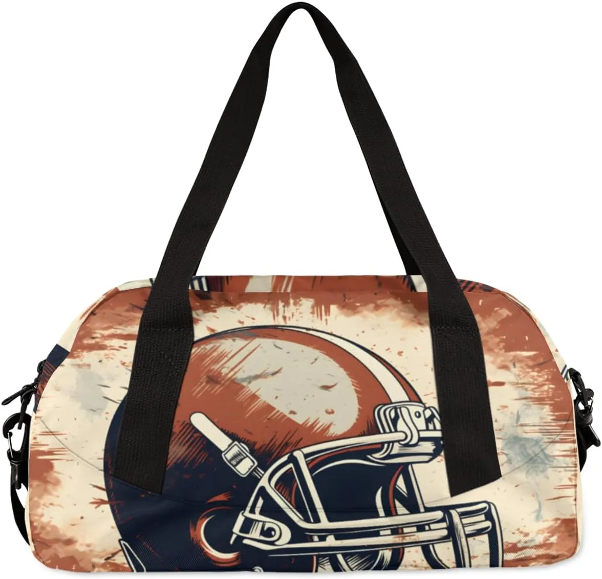 Kids Duffel Overnight Bag Boys American Football Helmet Sports, Ball Waterproof Gym Sports Duffle Bag Teen Personalized Travel Gymnastic Weekender Bag Custom Carry on Tote Bag for Boys