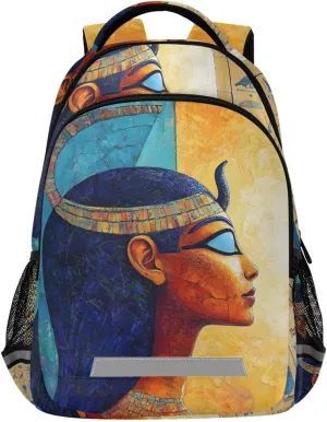 Kid's School Backpack-Egyptian Woman for Boys Girls Ages 6-12, Lightweight Bookbag with Padded Straps Reflective Stripes Daypack for Travel Hiking Study