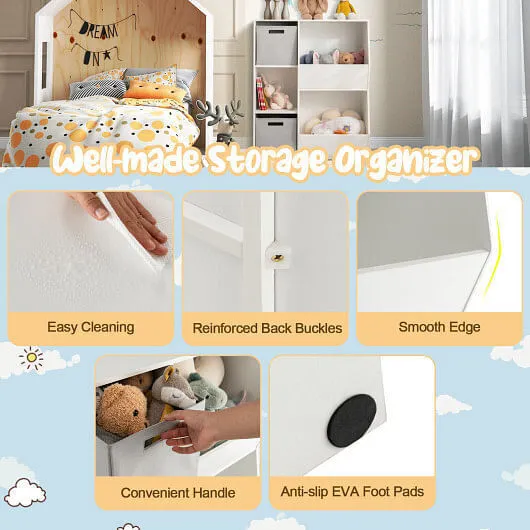 Kids Toy Storage Cabinet with Shelves-White - Color: White