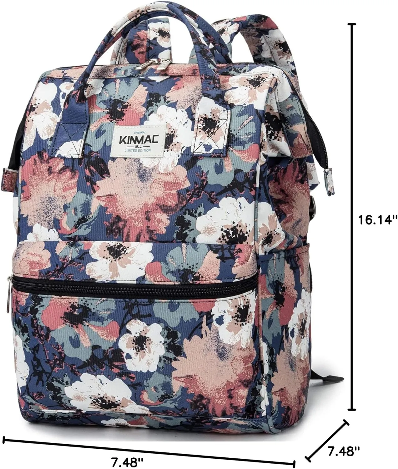 Kinmac Waterproof Laptop Backpack For Laptop Up to 15.6 Inch Men Women Travel Outdoor Backpack (Camellia)
