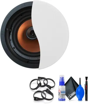 Klipsch CDT-5800-C 2-Way Pivoting in-Ceiling Loudspeaker (CDT-5800-C) Bundle Including: Cable Ties, Cleaning Kit