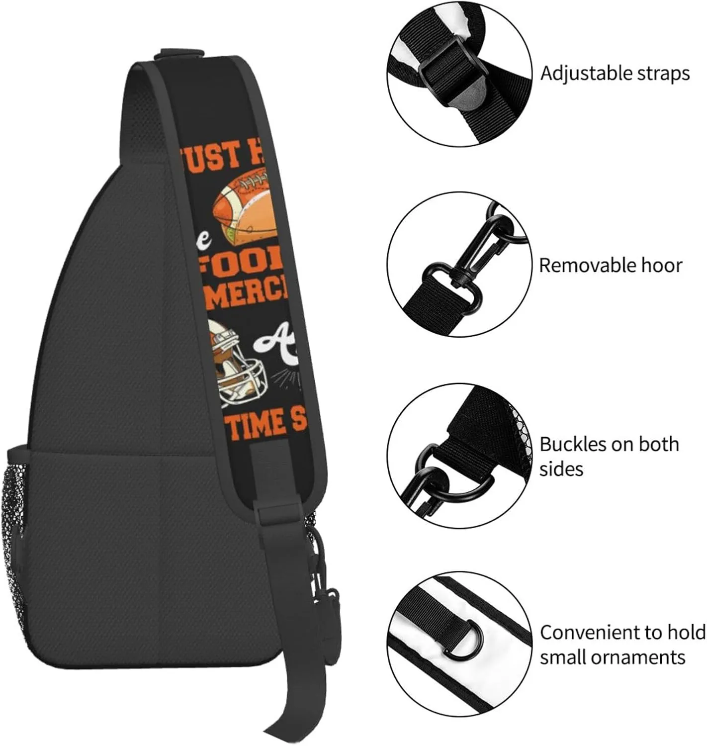 Lacrosse USA Stick And Helmet Sling Bag Adjustable Crossbody Bag Casual Chest Bags Travel Shoulder Backpack