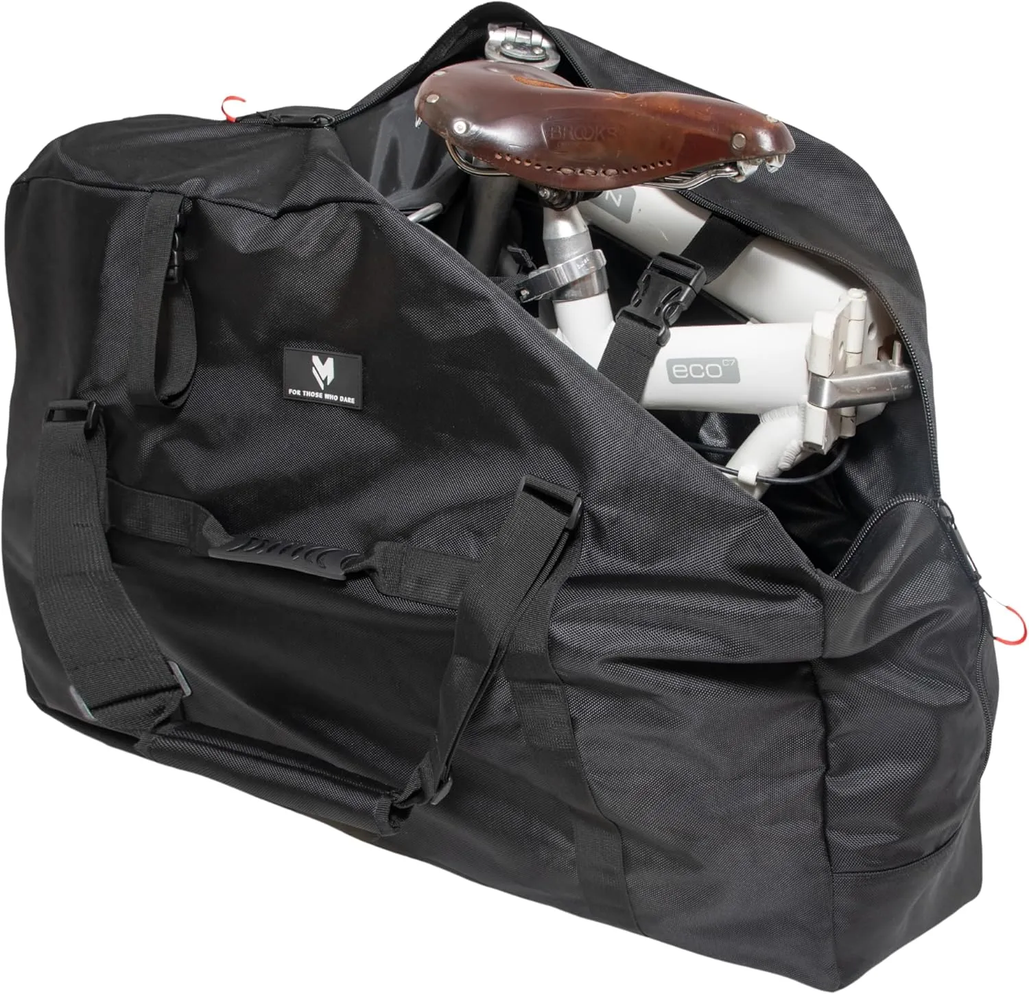 lamaki Bike Travel Bag, Folding Bike Bag 14-20 inch - Universal Fit - Heavy Duty 1680D Nylon, Premium Metal Zippers, Roll up for Storage - Bike Travel Case