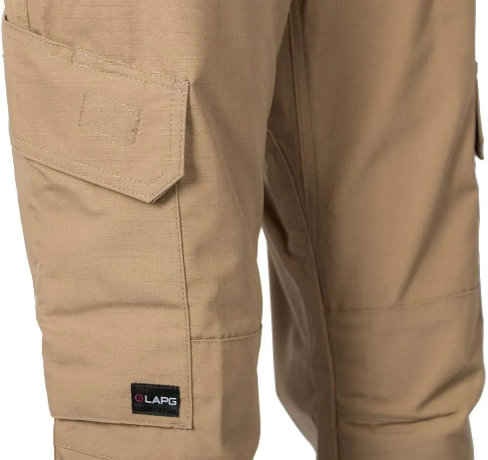 LAPG Women's Uniform Tactical Pants, Elastic Waistband, Mid Rise, Relaxed Fit, Durable Work Training Cargo Pants for Women