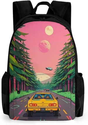 Laptop Backpack for Men Women Science Fiction Style Robotic Car Backpack Casual Bag Travel Backpack Simple Bag for Hiking