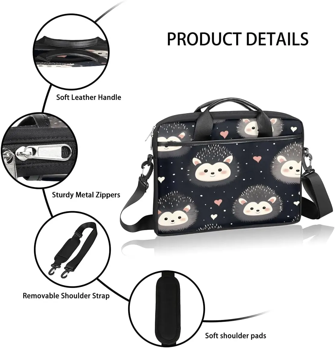 Laptop Shoulder Bag Computer Bag 13-15 Inches Laptop Carrying Case with Shoulder Strap for Women Men