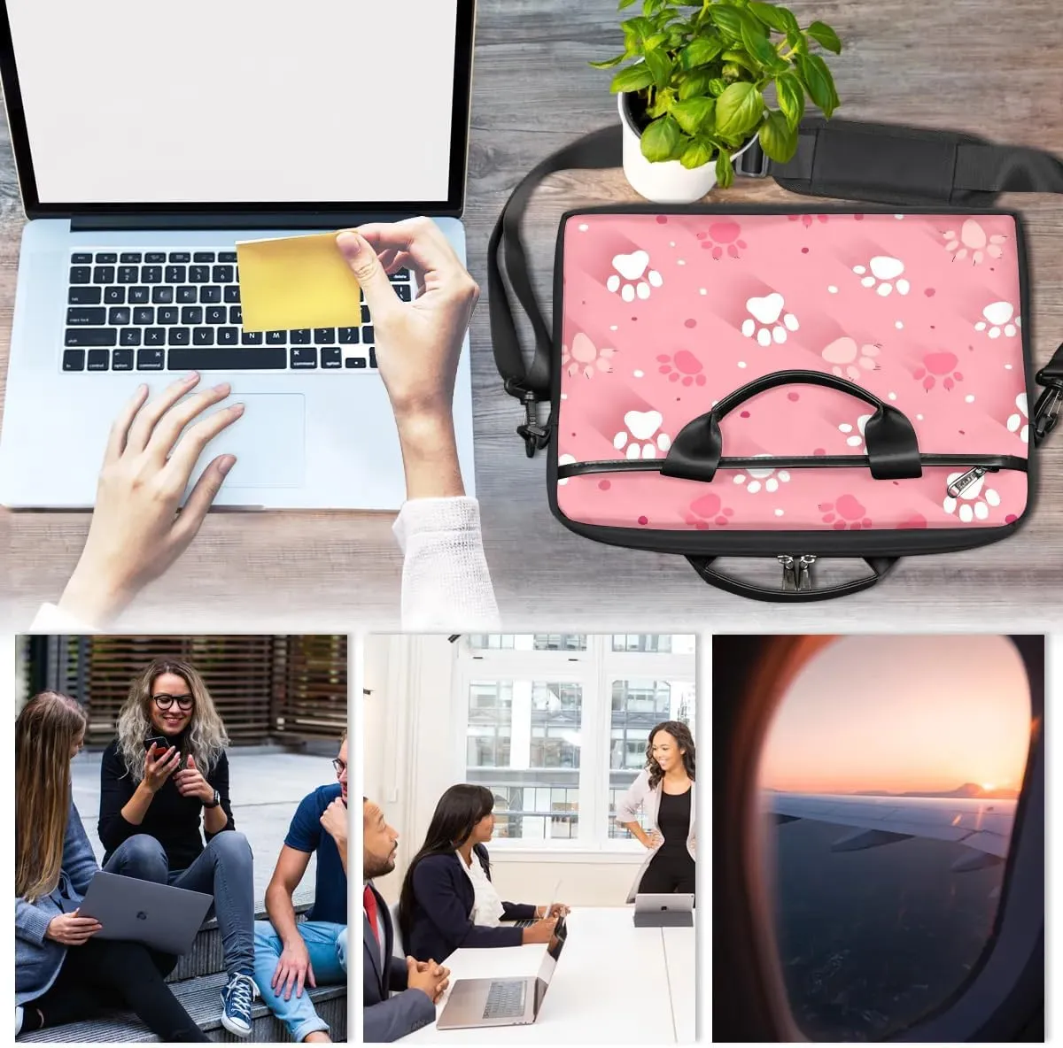 Laptop Shoulder Bag Computer Bag 13-15 Inches Laptop Carrying Case with Shoulder Strap for Women Men