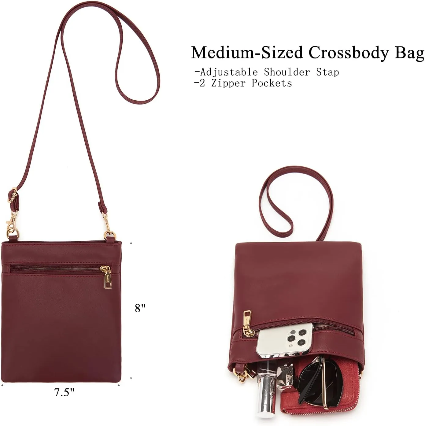 Large Crossbody Bags Ladies Shoulder Handbags Purse and Wallet Set for Women Totes Hobo Purses