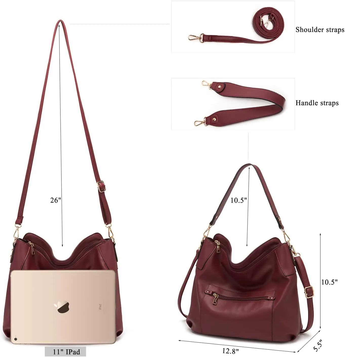 Large Crossbody Bags Ladies Shoulder Handbags Purse and Wallet Set for Women Totes Hobo Purses
