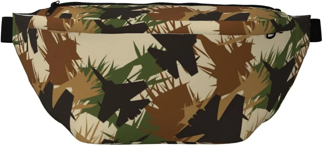 Large Fanny Packs for Women Men Cross Body - Aircraft Camouflage Travel Crossbody Bags for Women Trendy, Belt Bag for Women Men Crossbody, Waist Bag for Women With Adjustable Strap