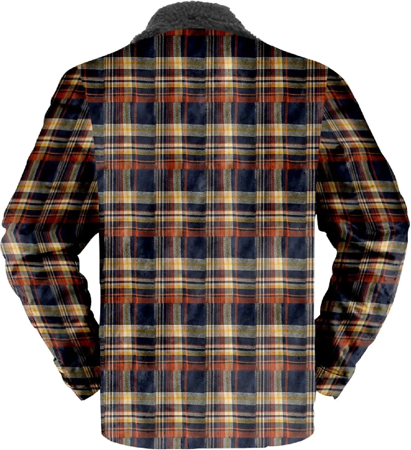 LCMTWX Mens Plaid Flannel Jacket Pocket Hooded Padded Loose Shirt Top Jacket Coats Casual Long Sleeve Coat with