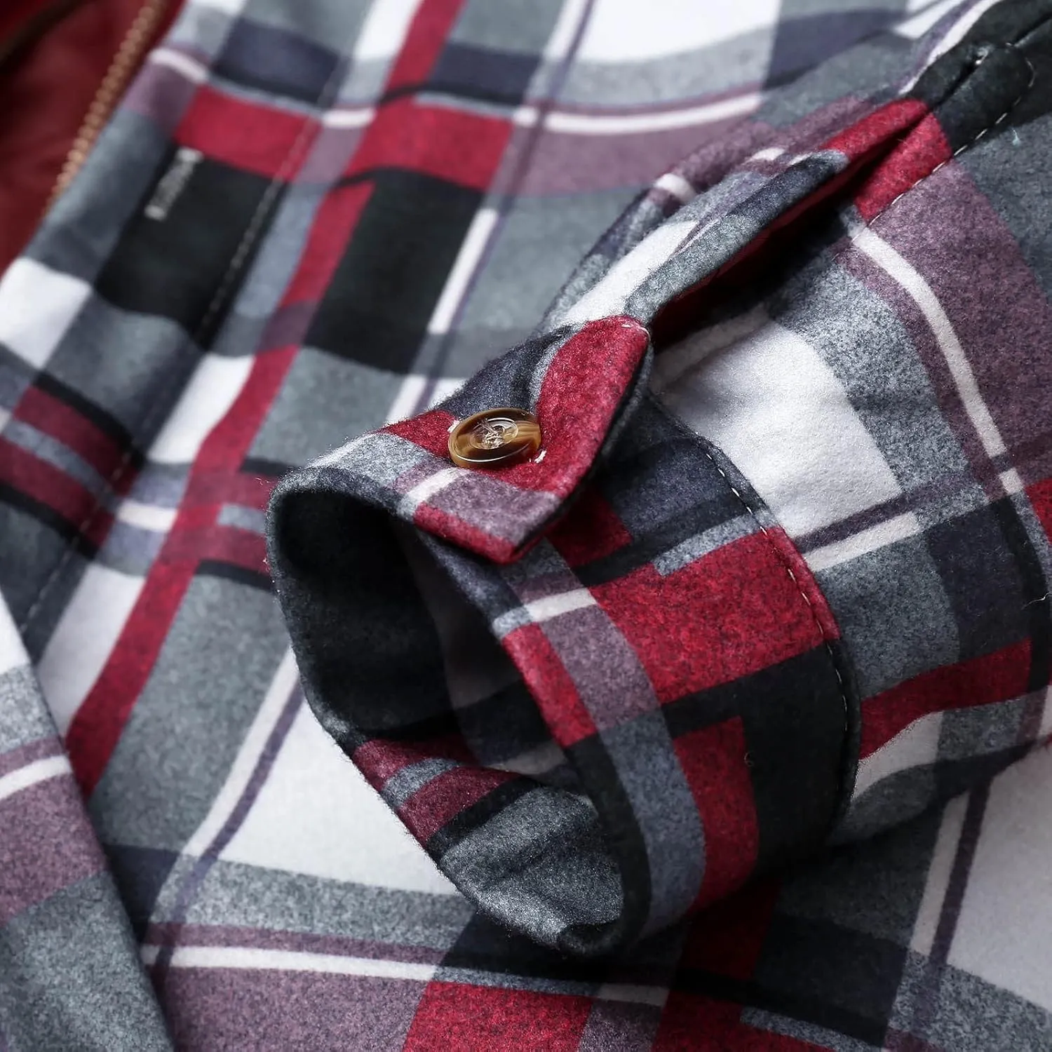 LCMTWX Winter Coat Men Plaid Winter Stripe Print Hooded Zipper Pocket Long Sleeve Shirt Men Plus Size Big&Tall Mens Coat
