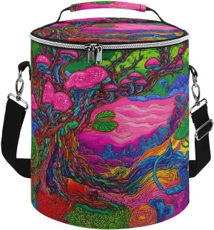 Leak Proof Trippy Mushrooms Painting Insulated Cooling Pack Easy to Carry, Collapsible Backpack Cooler for Outdoor Picnic Lunch Hiking Camping