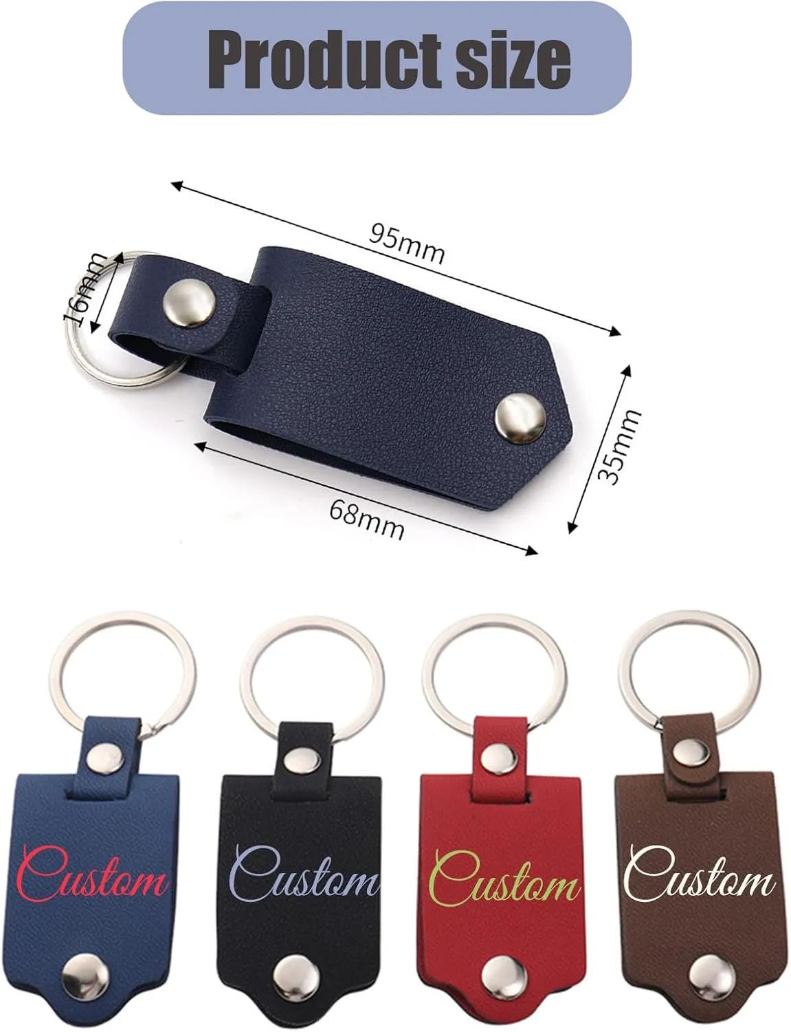 Leather Custom Keychain Personalized Photo Keychain Personalized Key Chain for Men and Women Gift