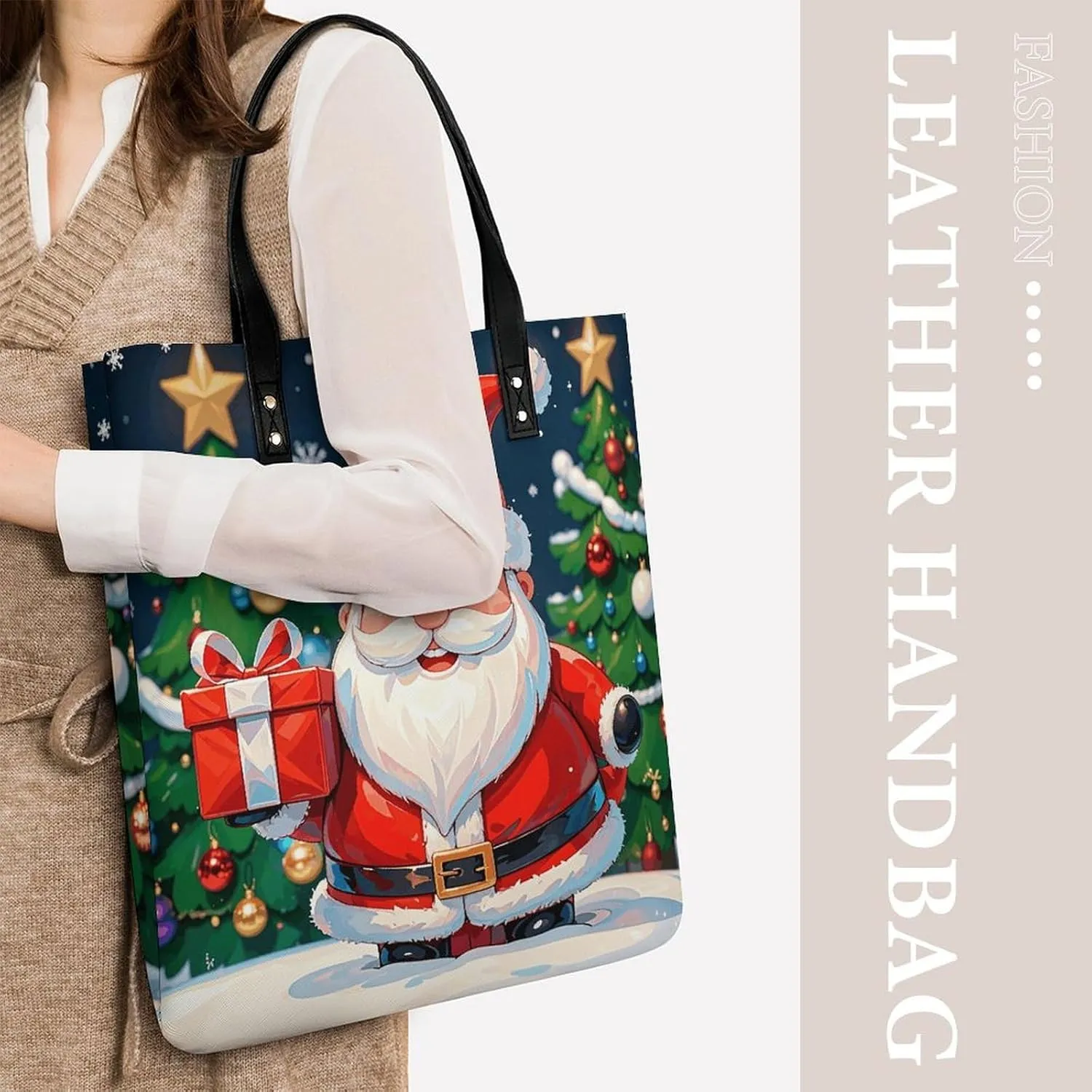 Leather Handbag for Women Tote Bag with Magnetic Buckle Flower Crossbody Bag Shoulder Bags