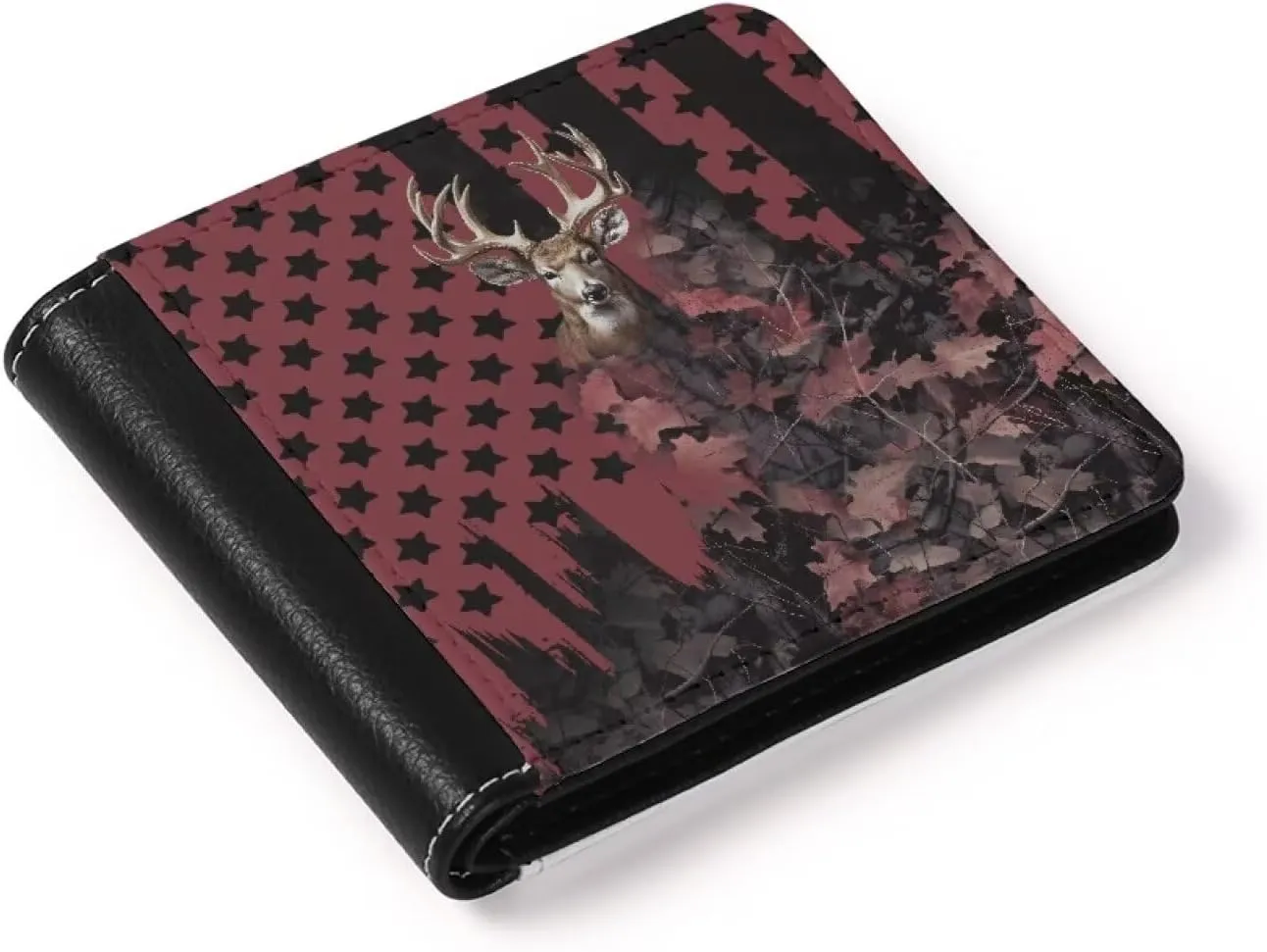 LedBack Artist Elk Wallet for Men Boys Leather Purse Phone Credit Cards Organizer Clutch Slim Money Bags