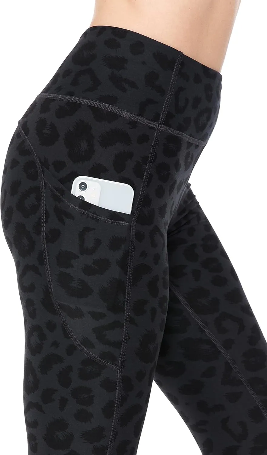 Leggings Depot Women's High Waisted Reflective Yoga Pants with Pockets Athletic Leggings