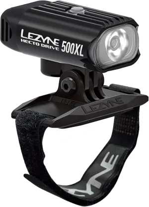 LEZYNE Hecto Drive 500XL Front Compact Bicycle Light, Helmet Kit, 500 Lumen, Aluminum Housing, Road, Mountain, Gravel Bike, USB Rechargeable| Includes GoPro Style Mount | CNC-Machined Aluminum