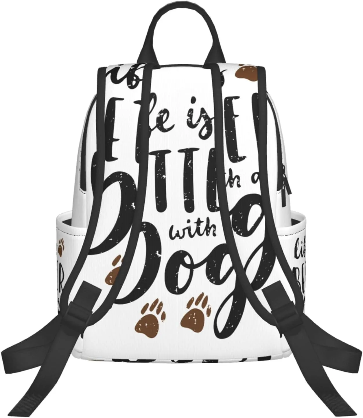 Life Is Better With A Dog Dog Lover Casual Backpacks Large Capacity Laptop Backpack Sports Rucksack Travel Daypack Adjustable Shoulder Strap Work Bag for Outdoor Camping