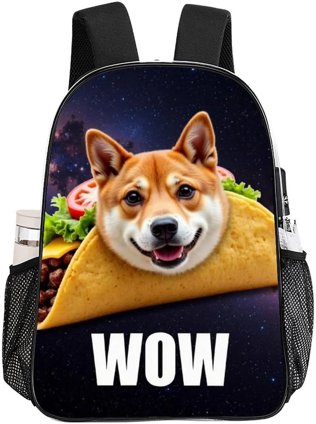 Lightweight Backpack for Gym Travel Bicycle - Big Capacity Multipurpose Transparent Carry On Bag, Funny Galaxy Space Dog Travel Hiking Bag & Day Pack