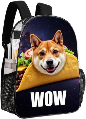 Lightweight Backpack for Gym Travel Bicycle - Big Capacity Multipurpose Transparent Carry On Bag, Funny Galaxy Space Dog Travel Hiking Bag & Day Pack